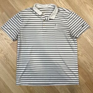 Nike Shirt TPC Boston Golf Polo Shirt Men's Size L Short Sleeve White Striped